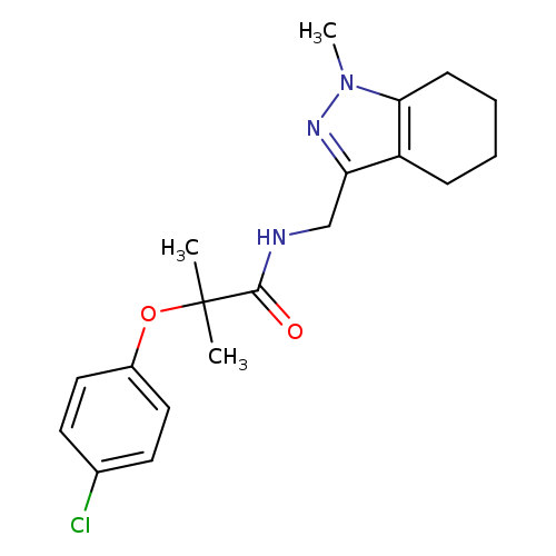 2-(4-chlorophenoxy)-2-methyl-N-[(1-methyl-4,5,6,7-tetrahydro-1H-indazol-3-yl)methyl]propanamide