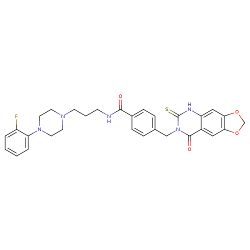 N-{3-[4-(2-fluorophenyl)piperazin-1-yl]propyl}-4-({8-oxo-6-sulfanylidene-2H,5H,6H,7H,8H-[1,3]dioxolo[4,5-g]quinazolin-7-yl}methyl)benzamide