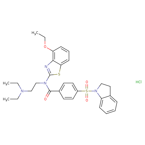 N-[2-(diethylamino)ethyl]-4-(2,3-dihydro-1H-indole-1-sulfonyl)-N-(4-ethoxy-1,3-benzothiazol-2-yl)benzamide hydrochloride