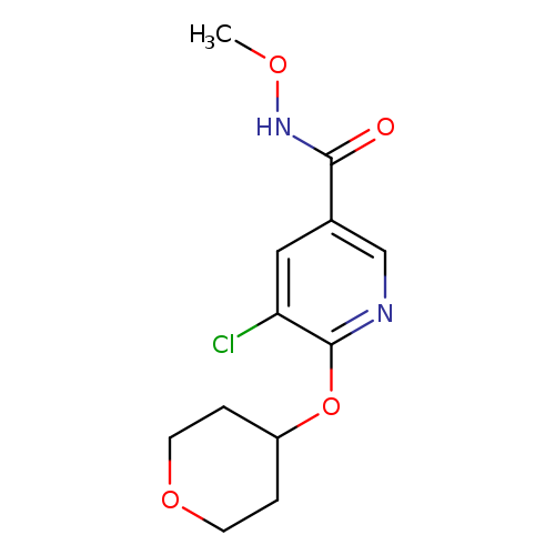 5-chloro-N-methoxy-6-(oxan-4-yloxy)pyridine-3-carboxamide