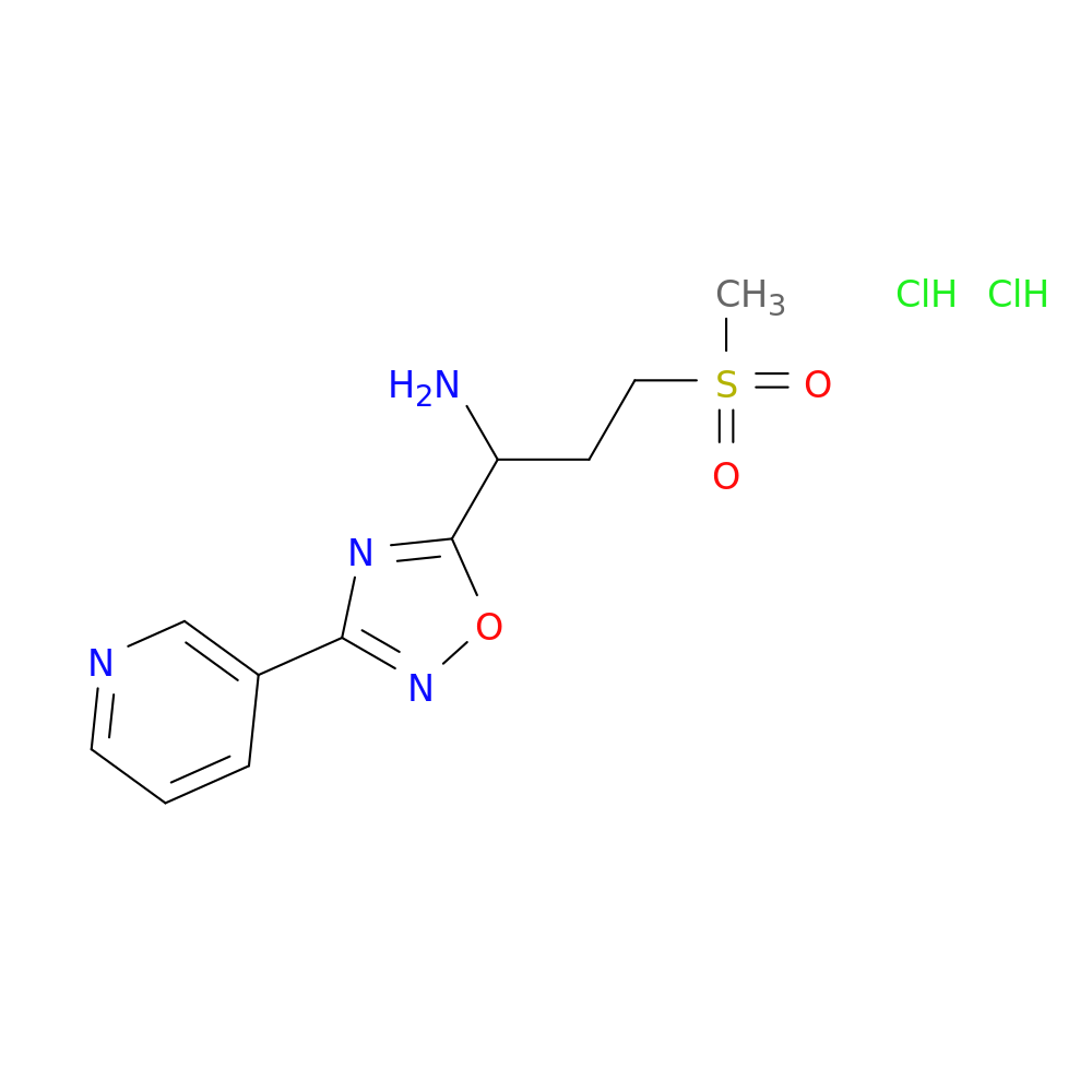 3-(methylsulfonyl)-1-(3-(pyridin-3-yl)-1,2,4-oxadiazol-5-yl)propan-1-amine dihydrochloride