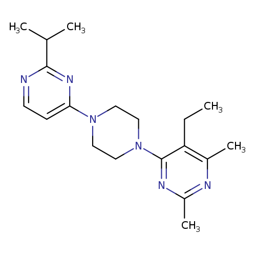 5-ethyl-2,4-dimethyl-6-{4-[2-(propan-2-yl)pyrimidin-4-yl]piperazin-1-yl}pyrimidine