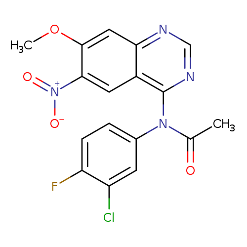 N-(3-Chloro-4-fluorophenyl)-N-(7-methoxy-6-nitroquinazolin-4-yl)acetamide