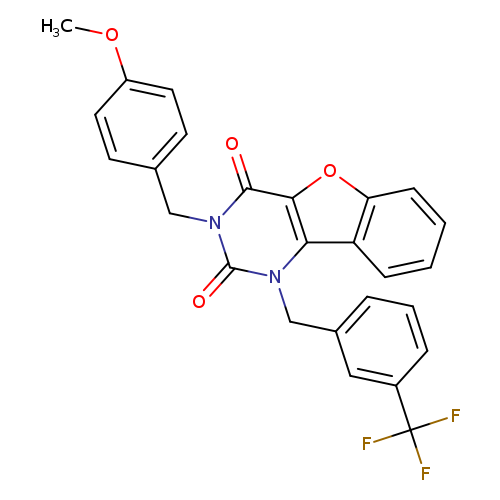 5-[(4-methoxyphenyl)methyl]-3-{[3-(trifluoromethyl)phenyl]methyl}-8-oxa-3,5-diazatricyclo[7.4.0.0^{2,7}]trideca-1(9),2(7),10,12-tetraene-4,6-dione