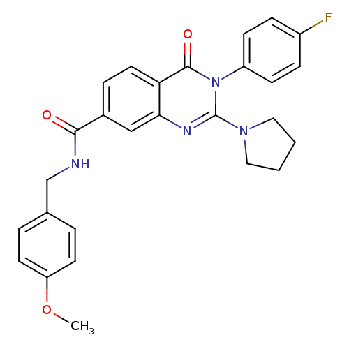 3-(4-fluorophenyl)-N-[(4-methoxyphenyl)methyl]-4-oxo-2-(pyrrolidin-1-yl)-3,4-dihydroquinazoline-7-carboxamide