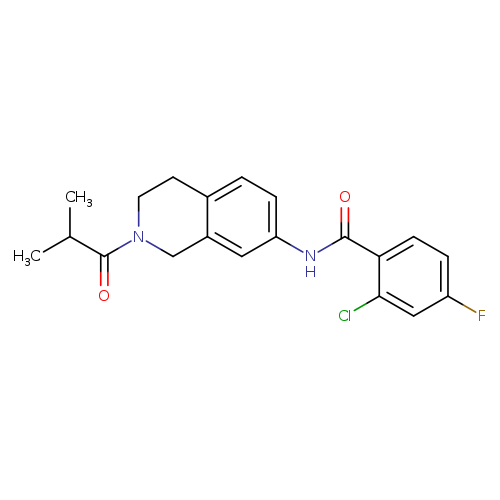 2-chloro-4-fluoro-N-[2-(2-methylpropanoyl)-1,2,3,4-tetrahydroisoquinolin-7-yl]benzamide