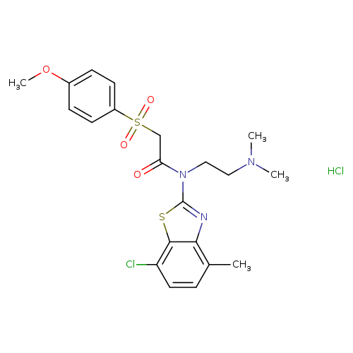 N-(7-chloro-4-methyl-1,3-benzothiazol-2-yl)-N-[2-(dimethylamino)ethyl]-2-(4-methoxybenzenesulfonyl)acetamide hydrochloride