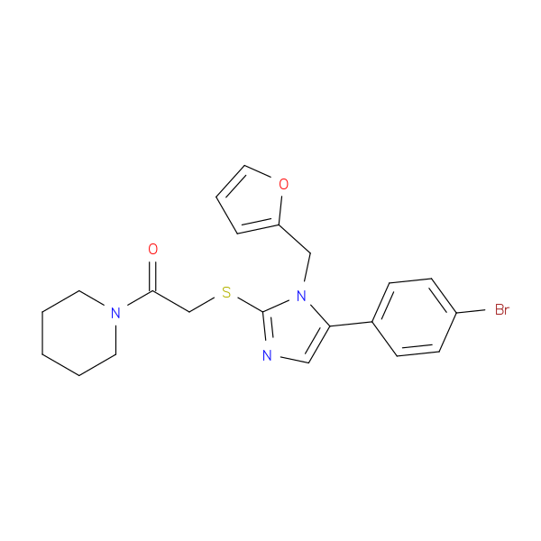2-{[5-(4-bromophenyl)-1-[(furan-2-yl)methyl]-1H-imidazol-2-yl]sulfanyl}-1-(piperidin-1-yl)ethan-1-one