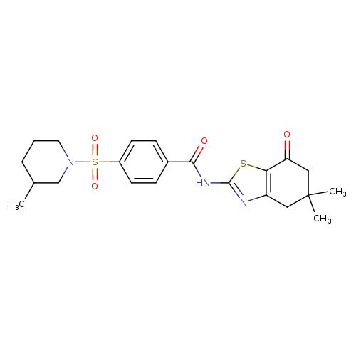 N-(5,5-dimethyl-7-oxo-4,5,6,7-tetrahydro-1,3-benzothiazol-2-yl)-4-[(3-methylpiperidin-1-yl)sulfonyl]benzamide