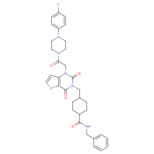 N-benzyl-4-[(1-{2-[4-(4-fluorophenyl)piperazin-1-yl]-2-oxoethyl}-2,4-dioxo-1H,2H,3H,4H-thieno[3,2-d]pyrimidin-3-yl)methyl]cyclohexane-1-carboxamide