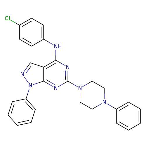 N-(4-chlorophenyl)-1-phenyl-6-(4-phenylpiperazin-1-yl)-1H-pyrazolo[3,4-d]pyrimidin-4-amine