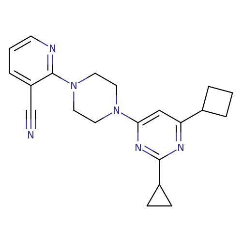2-[4-(6-cyclobutyl-2-cyclopropylpyrimidin-4-yl)piperazin-1-yl]pyridine-3-carbonitrile