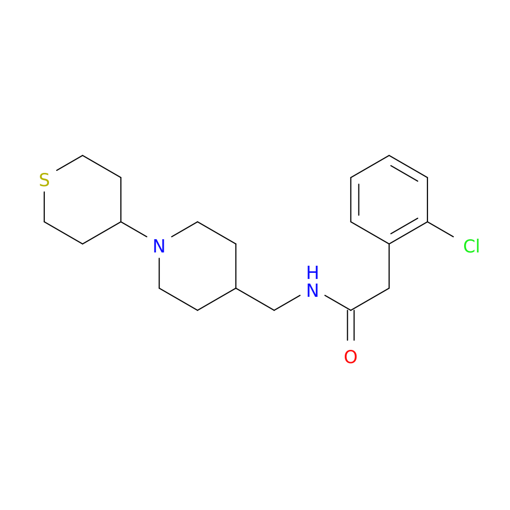 2-(2-chlorophenyl)-N-{[1-(thian-4-yl)piperidin-4-yl]methyl}acetamide