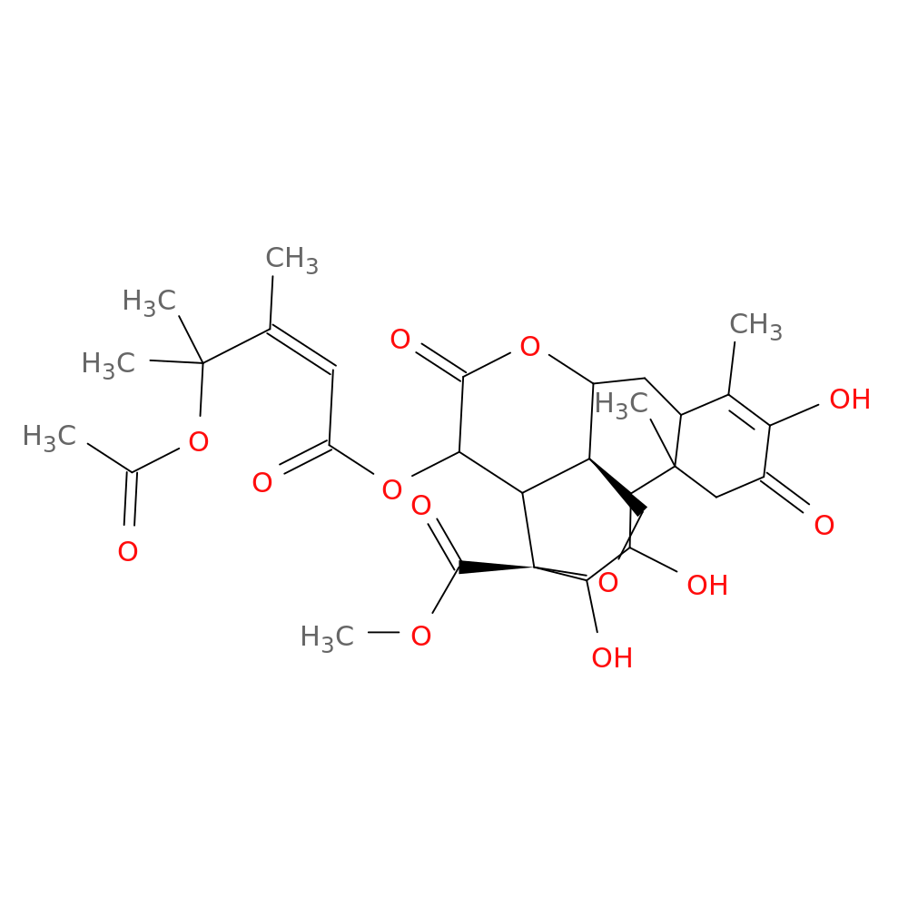 Methyl (1R,2S,3S,3aS,3a1R,4R,6aR,7aR,11aS,11bR)-4-(((E)-4-acetoxy-3,4-dimethylpent-2-enoyl)oxy)-1,2,9-trihydroxy-8,11a-dimethyl-5,10-dioxo-1,4,5,6a,7,7a,10,11,11a,11b-decahydro-2H-3,3a1-(epoxymethano)dibenzo[de,g]chromene-3(3aH)-carboxylate