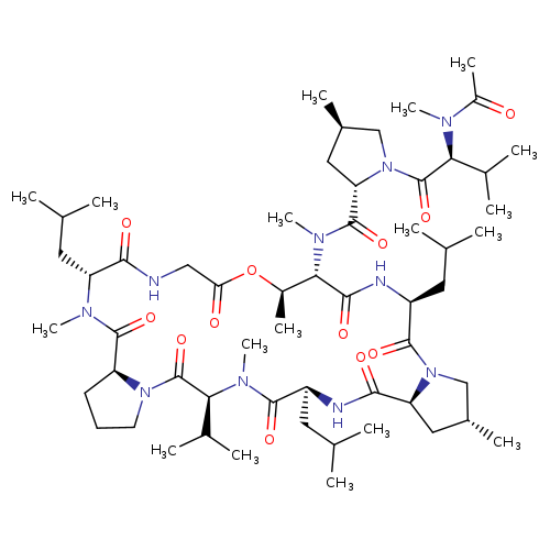 N-(N-Methyl-N-acetyl-L-Val-4β-methyl-L-Pro-)N-methylcyclo[L-Thr*-L-Leu-4β-methyl-L-Pro-L-Leu-N-methyl-L-Val-L-Pro-N-methyl-D-Leu-Gly-]