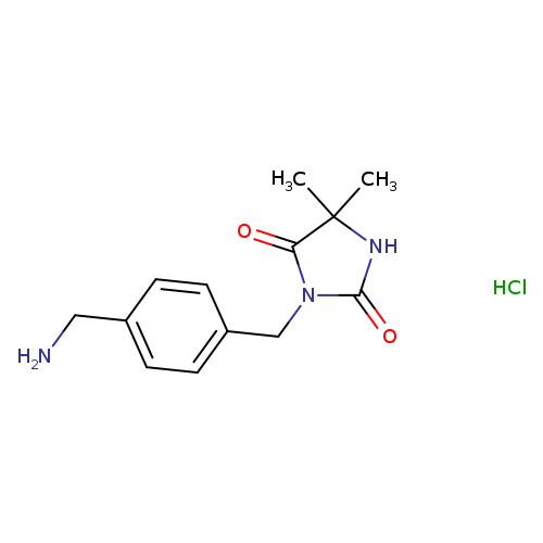 3-{[4-(aminomethyl)phenyl]methyl}-5,5-dimethylimidazolidine-2,4-dione hydrochloride