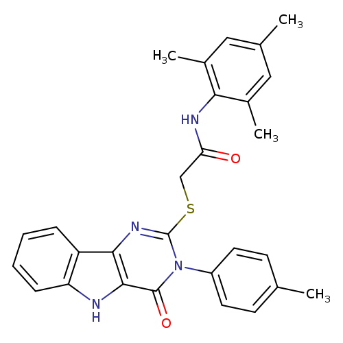 2-{[3-(4-methylphenyl)-4-oxo-3H,4H,5H-pyrimido[5,4-b]indol-2-yl]sulfanyl}-N-(2,4,6-trimethylphenyl)acetamide