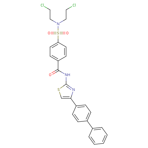 N-(4-{[1,1'-biphenyl]-4-yl}-1,3-thiazol-2-yl)-4-[bis(2-chloroethyl)sulfamoyl]benzamide