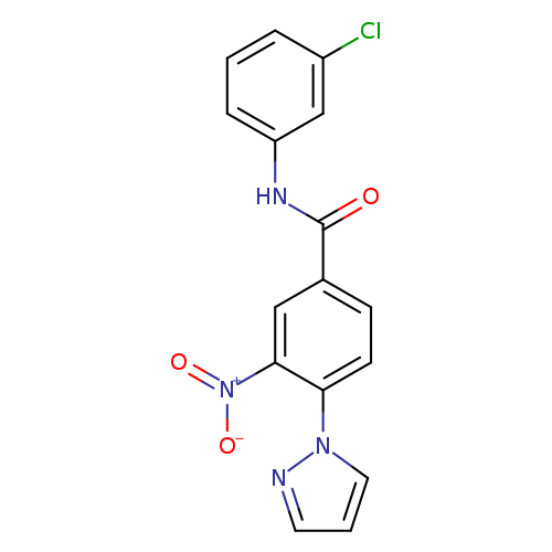 N-(3-chlorophenyl)-3-nitro-4-(1H-pyrazol-1-yl)benzamide