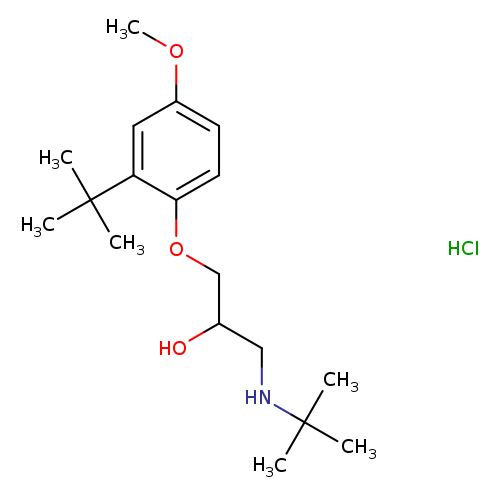 1-(2-tert-butyl-4-methoxyphenoxy)-3-(tert-butylamino)propan-2-ol hydrochloride