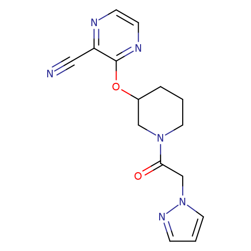 3-({1-[2-(1H-pyrazol-1-yl)acetyl]piperidin-3-yl}oxy)pyrazine-2-carbonitrile