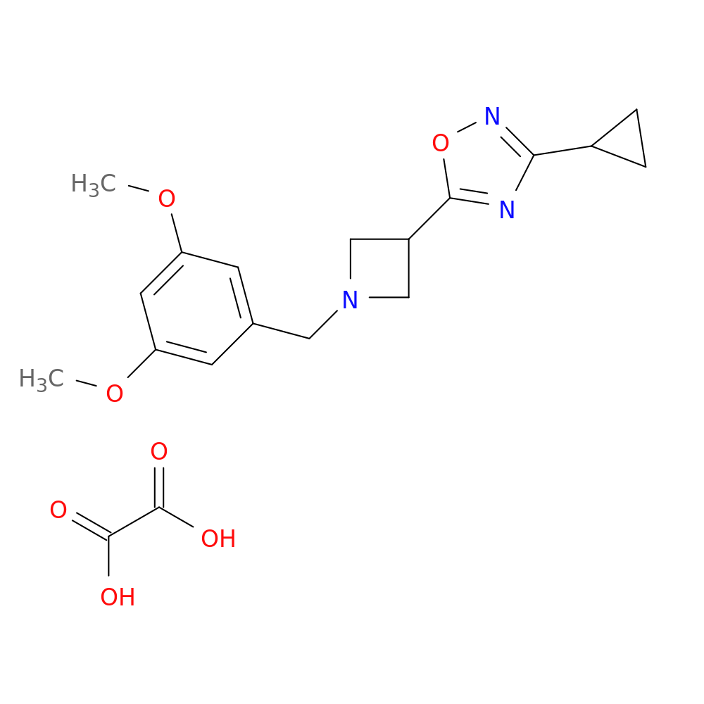 3-cyclopropyl-5-{1-[(3,5-dimethoxyphenyl)methyl]azetidin-3-yl}-1,2,4-oxadiazole; oxalic acid