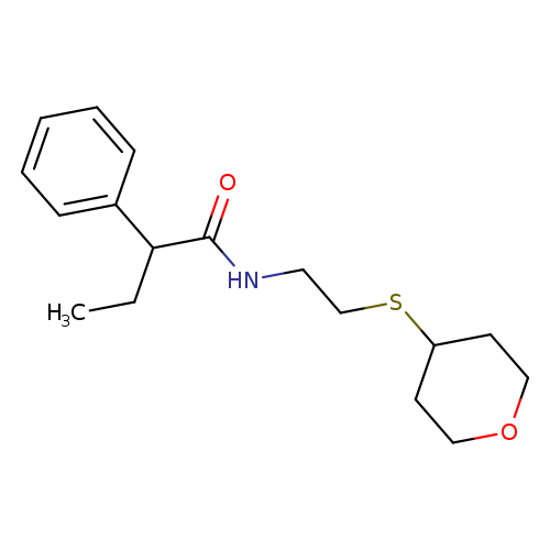 N-[2-(oxan-4-ylsulfanyl)ethyl]-2-phenylbutanamide