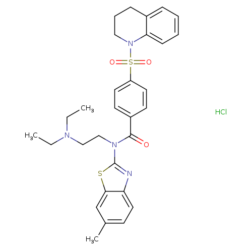 N-[2-(diethylamino)ethyl]-N-(6-methyl-1,3-benzothiazol-2-yl)-4-(1,2,3,4-tetrahydroquinoline-1-sulfonyl)benzamide hydrochloride