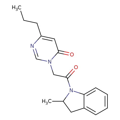 3-[2-(2-methyl-2,3-dihydro-1H-indol-1-yl)-2-oxoethyl]-6-propyl-3,4-dihydropyrimidin-4-one