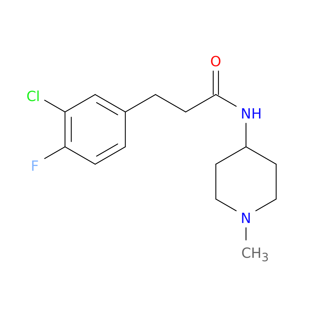 3-(3-chloro-4-fluorophenyl)-N-(1-methylpiperidin-4-yl)propanamide