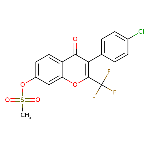 3-(4-chlorophenyl)-4-oxo-2-(trifluoromethyl)-4H-chromen-7-yl methanesulfonate