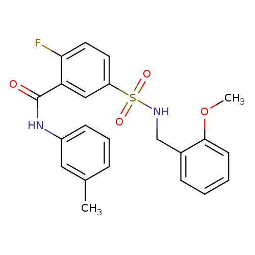 2-fluoro-5-{[(2-methoxyphenyl)methyl]sulfamoyl}-N-(3-methylphenyl)benzamide
