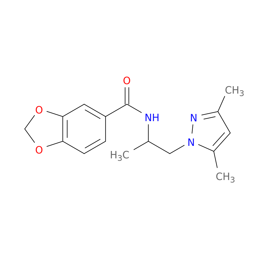 N-[2-(3,5-dimethyl-1H-pyrazol-1-yl)-1-methylethyl]-1,3-benzodioxole-5-carboxamide