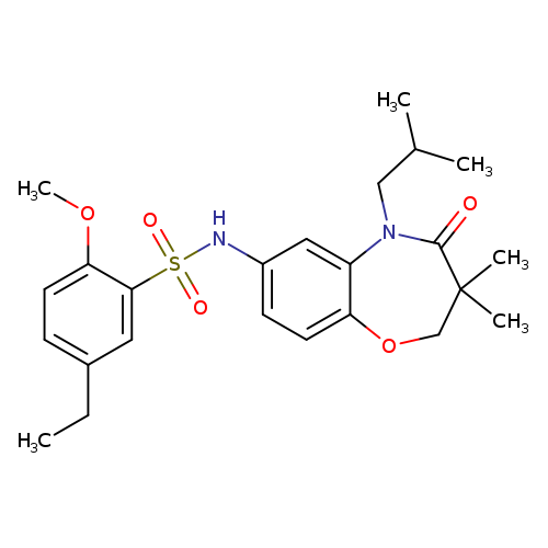 N-[3,3-dimethyl-5-(2-methylpropyl)-4-oxo-2,3,4,5-tetrahydro-1,5-benzoxazepin-7-yl]-5-ethyl-2-methoxybenzene-1-sulfonamide