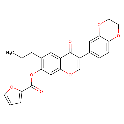 3-(2,3-dihydro-1,4-benzodioxin-6-yl)-4-oxo-6-propyl-4H-chromen-7-yl furan-2-carboxylate