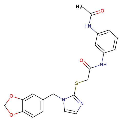 2-({1-[(2H-1,3-benzodioxol-5-yl)methyl]-1H-imidazol-2-yl}sulfanyl)-N-(3-acetamidophenyl)acetamide