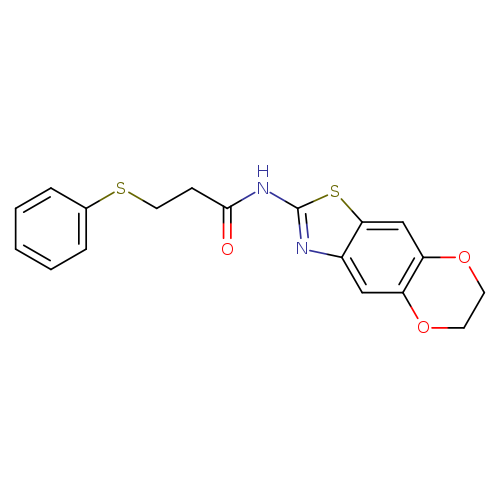 N-{10,13-dioxa-4-thia-6-azatricyclo[7.4.0.0^{3,7}]trideca-1,3(7),5,8-tetraen-5-yl}-3-(phenylsulfanyl)propanamide