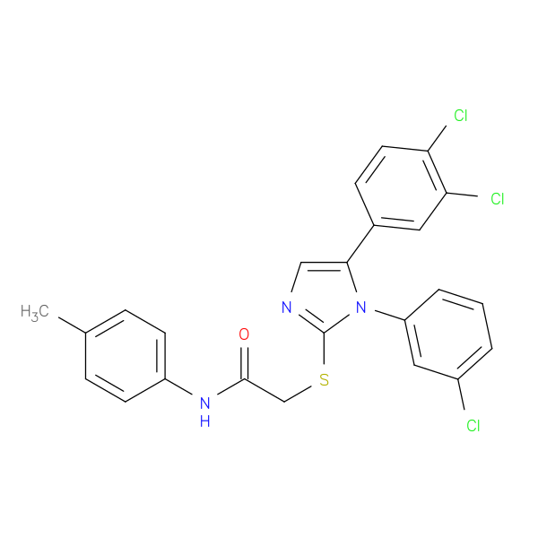 2-{[1-(3-chlorophenyl)-5-(3,4-dichlorophenyl)-1H-imidazol-2-yl]sulfanyl}-N-(4-methylphenyl)acetamide