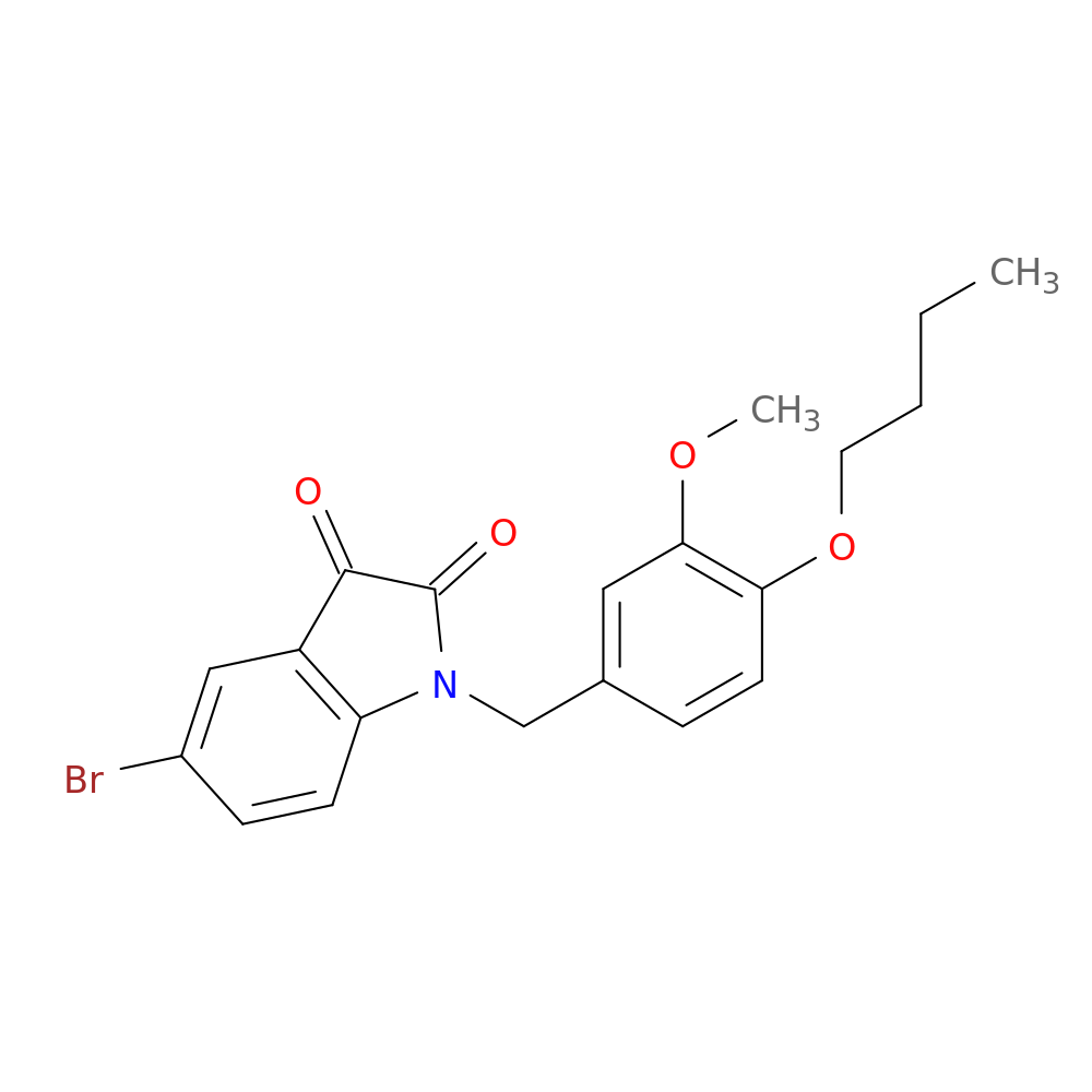 5-bromo-1-[(4-butoxy-3-methoxyphenyl)methyl]-2,3-dihydro-1H-indole-2,3-dione