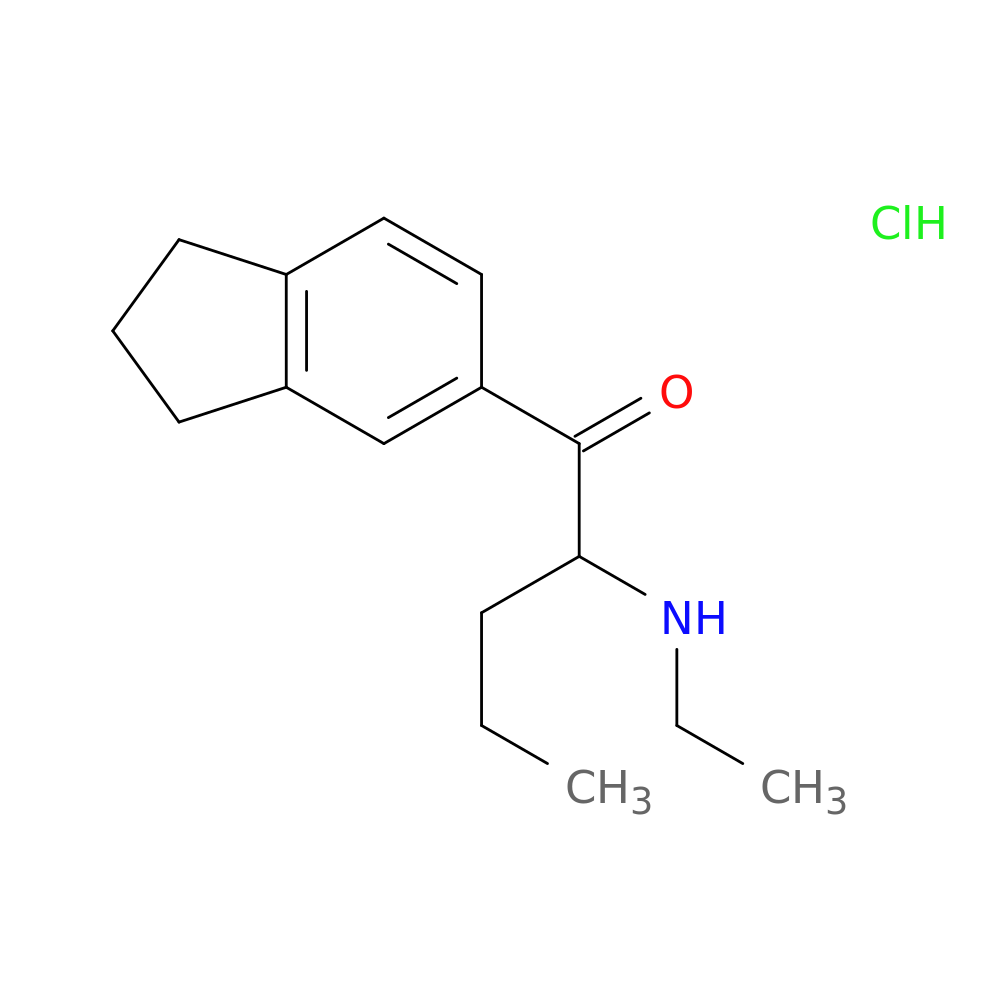 1-(2,3-dihydro-1H-inden-5-yl)-2-(ethylamino)pentan-1-one,monohydrochloride