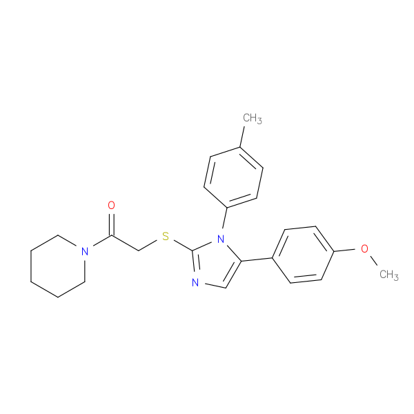 2-{[5-(4-methoxyphenyl)-1-(4-methylphenyl)-1H-imidazol-2-yl]sulfanyl}-1-(piperidin-1-yl)ethan-1-one