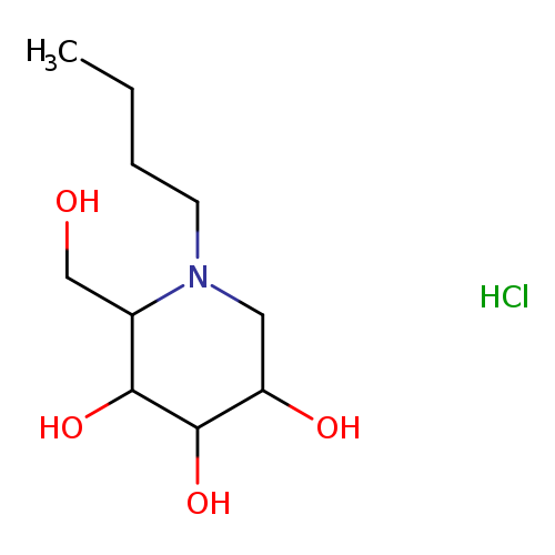 3,4,5-Piperidinetriol, 1-butyl-2-(hydroxymethyl)-, hydrochloride (1:1), (2R,3R,4R,5S)-