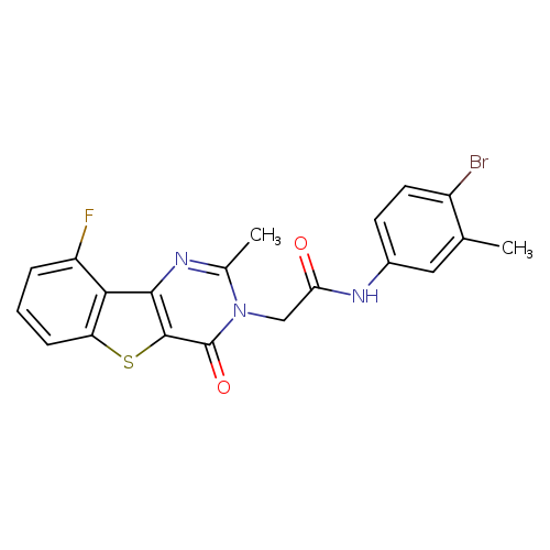 N-(4-bromo-3-methylphenyl)-2-{13-fluoro-4-methyl-6-oxo-8-thia-3,5-diazatricyclo[7.4.0.0^{2,7}]trideca-1(13),2(7),3,9,11-pentaen-5-yl}acetamide