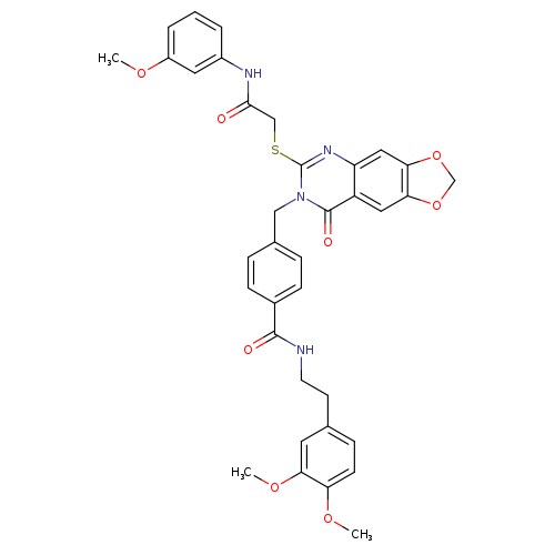 N-[2-(3,4-dimethoxyphenyl)ethyl]-4-{[6-({[(3-methoxyphenyl)carbamoyl]methyl}sulfanyl)-8-oxo-2H,7H,8H-[1,3]dioxolo[4,5-g]quinazolin-7-yl]methyl}benzamide