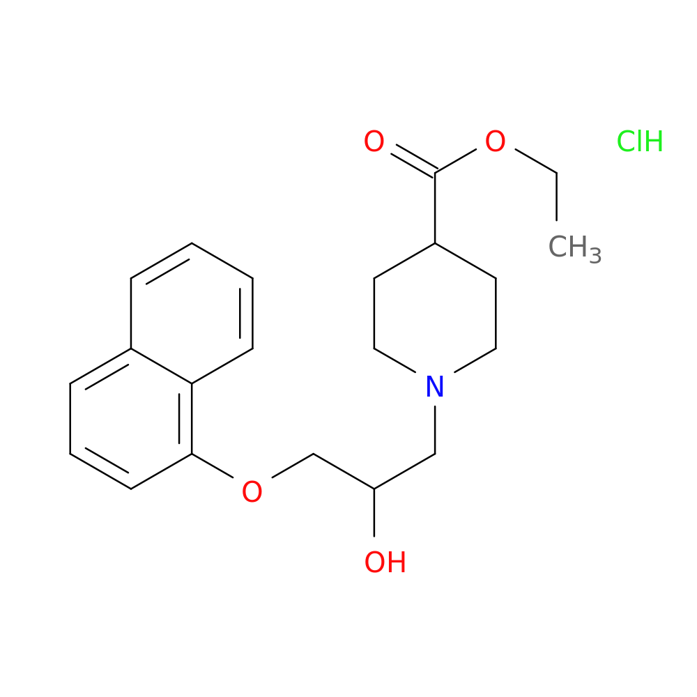 ethyl 1-[2-hydroxy-3-(naphthalen-1-yloxy)propyl]piperidine-4-carboxylate hydrochloride