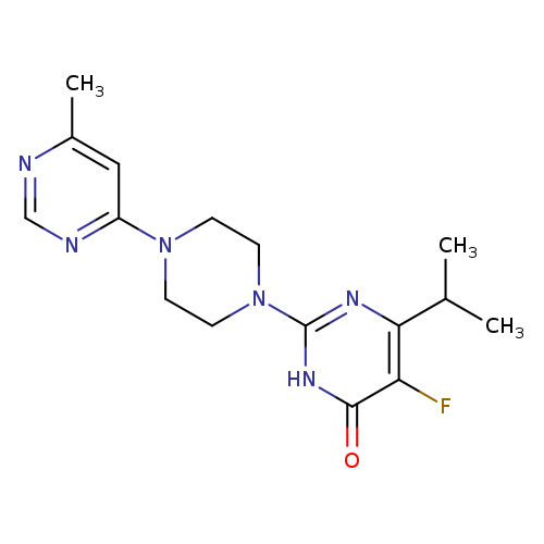 5-fluoro-2-[4-(6-methylpyrimidin-4-yl)piperazin-1-yl]-6-(propan-2-yl)-3,4-dihydropyrimidin-4-one