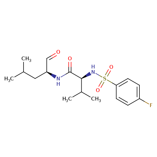 Butanamide, 2-[[(4-fluorophenyl)sulfonyl]amino]-N-[(1S)-1-formyl-3-methylbutyl]-3-methyl-, (2S)-