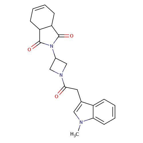 2-{1-[2-(1-methyl-1H-indol-3-yl)acetyl]azetidin-3-yl}-2,3,3a,4,7,7a-hexahydro-1H-isoindole-1,3-dione