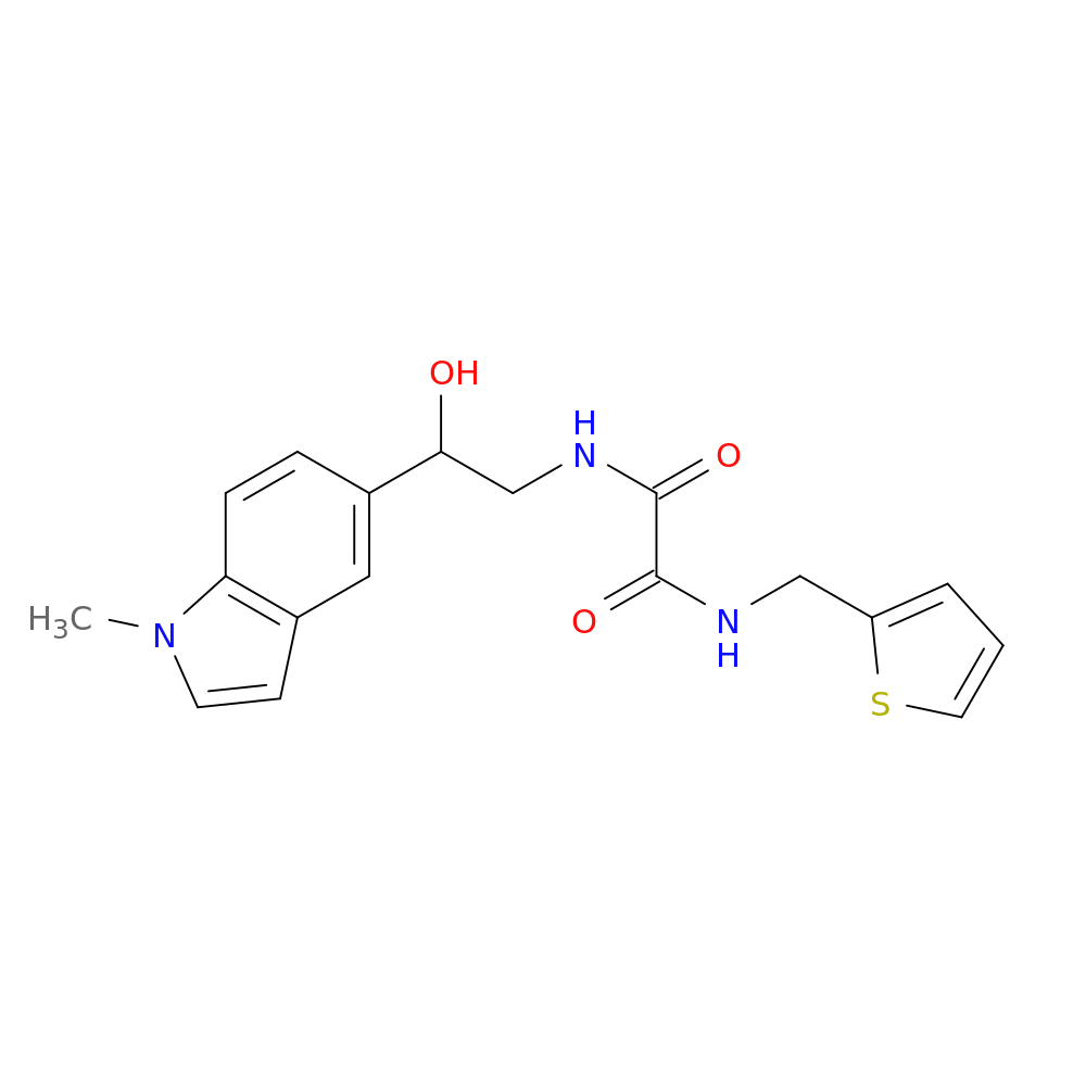 N-[2-hydroxy-2-(1-methyl-1H-indol-5-yl)ethyl]-N'-[(thiophen-2-yl)methyl]ethanediamide