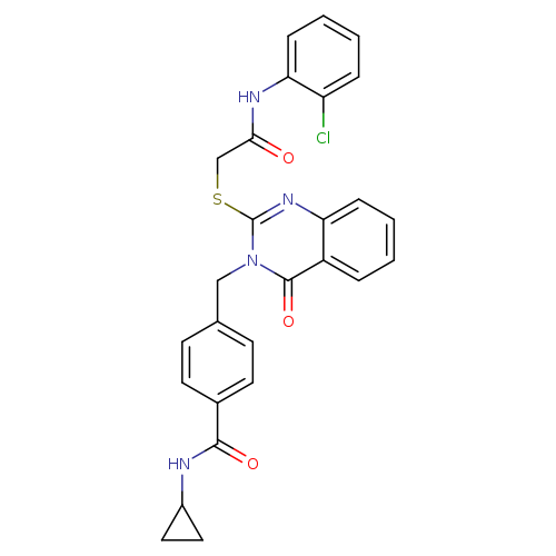4-{[2-({[(2-chlorophenyl)carbamoyl]methyl}sulfanyl)-4-oxo-3,4-dihydroquinazolin-3-yl]methyl}-N-cyclopropylbenzamide